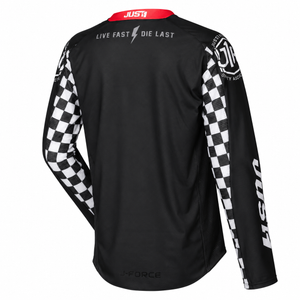 JUST1 J-Force Adult Small MX Jersey - Racer Black White