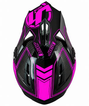 JUST1 J12 Replacement Adult Peak - Carbon Fluro Pink