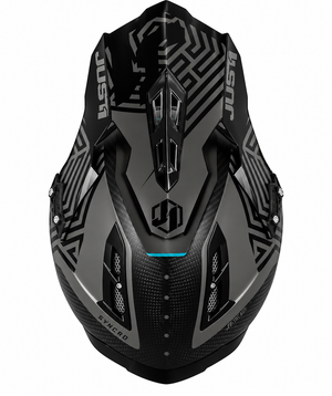 JUST1 J12 Replacement Adult Peak - Syncro Carbon / Black / Turquoise