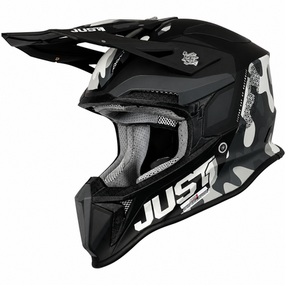 JUST1 J18 Adult MX Helmet - MIPS - Pulsar Grey Camo Black