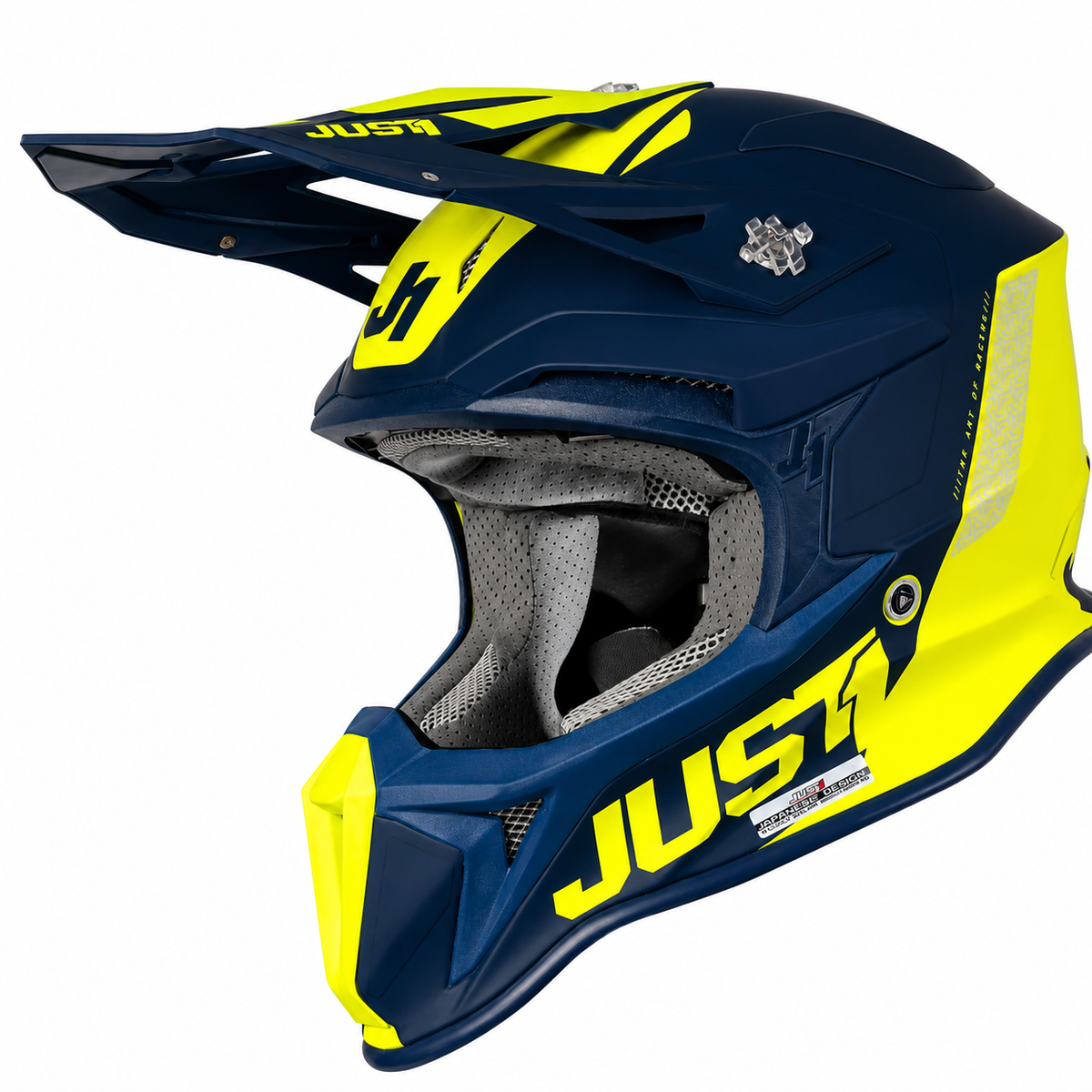 JUST1 J18 Adult MX Helmet - MIPS - Pulsar Yellow / Blue