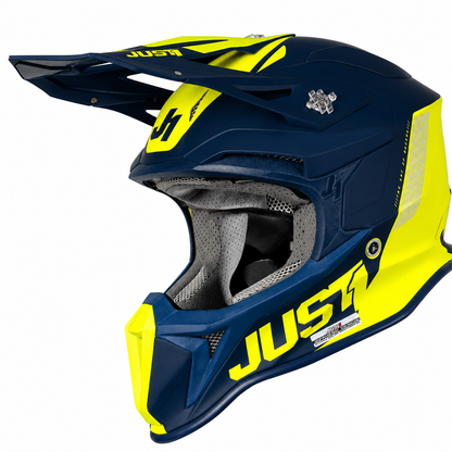 JUST1 J18 Adult MX Helmet - MIPS - Pulsar Yellow / Blue