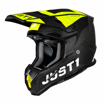 JUST1 J22 Adult Carbon MX Helmet - Adrenaline Yellow