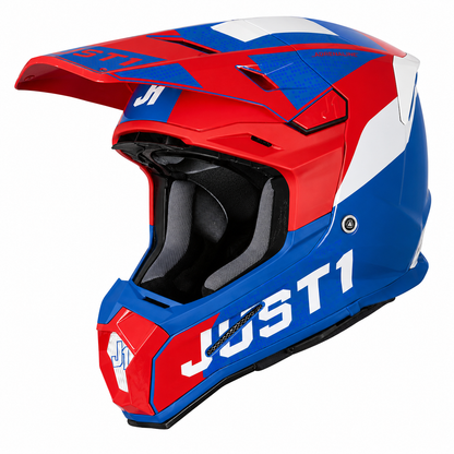 JUST1 J22 Youth Carbon MX Helmet - Adrenaline Red / Blue