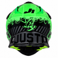 JUST1 J38 Adult LARGE MX Helmet Mask - Fluro Green / Titanium / Black