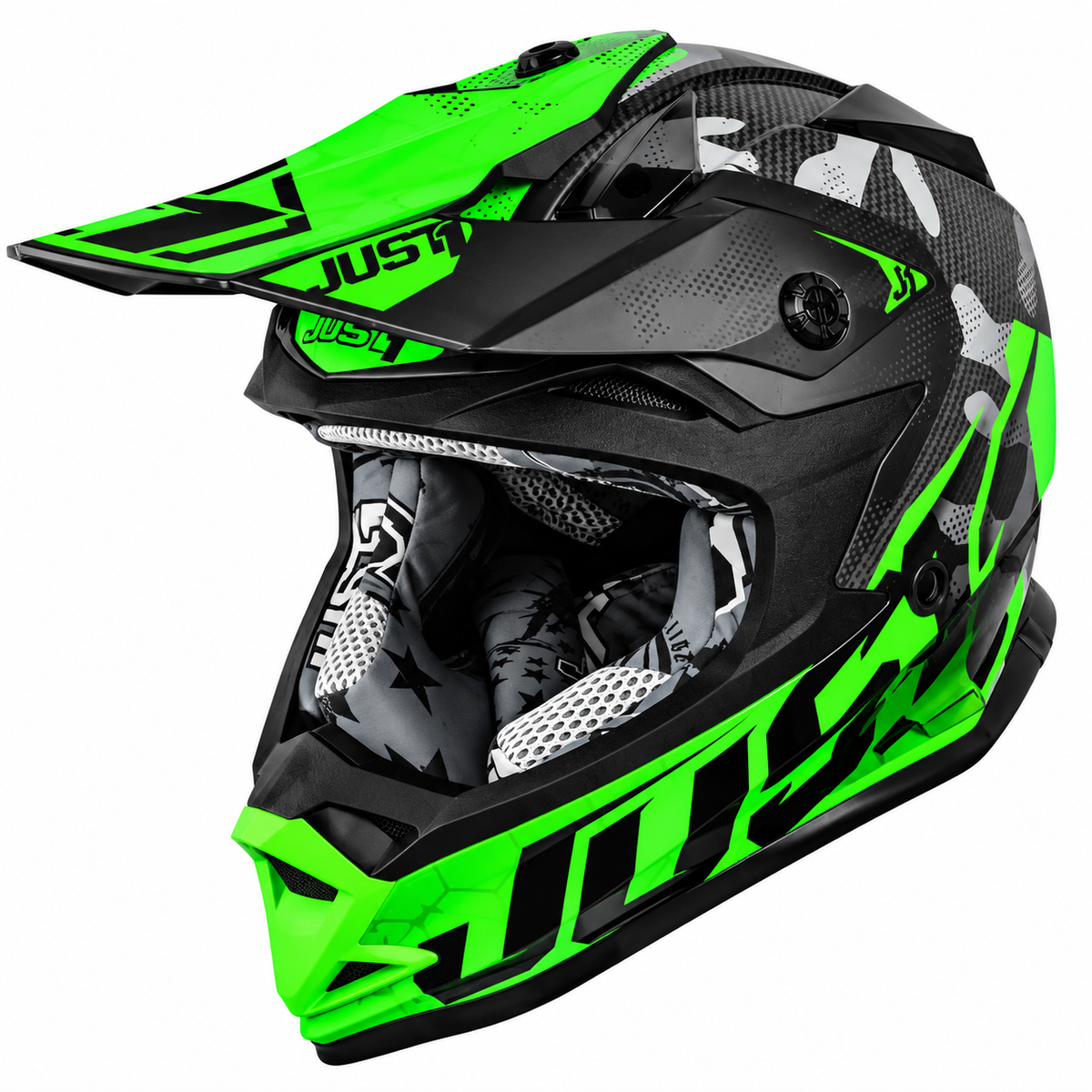 Just1 J32 Youth Large MX Helmet - Swat Camo Green