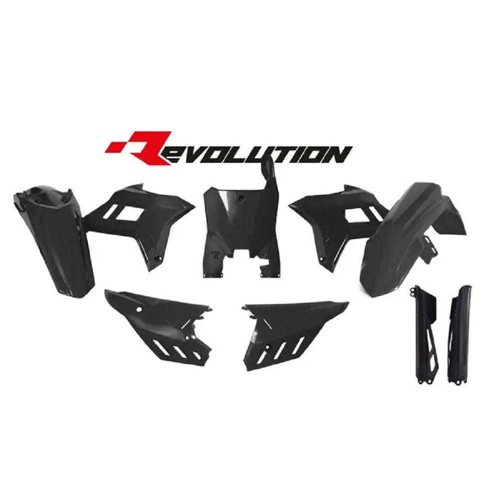 Rtech Revolution Plastics Kit - Honda CRF250R 22-24 CRF450R 21-24 - Black