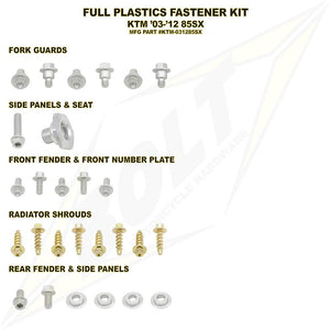 BOLT Plastic Fastener Bolt Kit - KTM 85SX 2003-2012