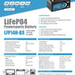 SSB LFP14H-BS Lithium Ultralite Motorcycle Battery - LFP14H-BS