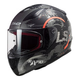 LS2 FF353 Rapid Circle Helmet - Matte Titanium / Fluro Orange