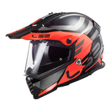 LS2 MX436 Pioneer Evo Adventurer Helmet - Matte Black / Orange