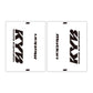 DRC Motion Front Fork Outer Decals - KYB14 (Clear / Black / White)
