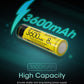 NITECORE LI-ION RECHARGEABLE 18650 BATTERY 3600MAH 3.6V