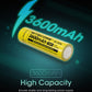 NITECORE LI-ION RECHARGEABLE 18650 BATTERY 3600MAH 3.6V