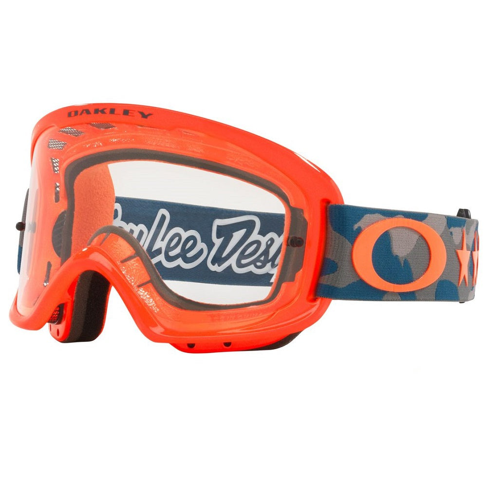 Oakley O Frame 2.0 Pro Adult MTB Goggles - TLD Dazzle Orange - Clear Lens