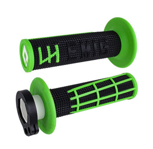 ODI Emig 2.0 V2 Lock On Grips - Black / Green - 2 & 4 Stroke