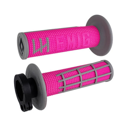 ODI Emig 2.0 V2 Lock On Grips - Pink / Grey - 2 & 4 Stroke