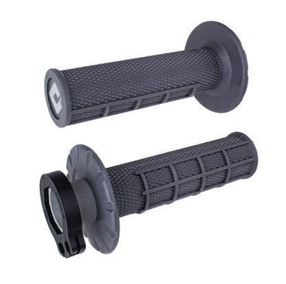 ODI 1/2 Waffle Lock On Grips - Graphite - 2 & 4 Stroke