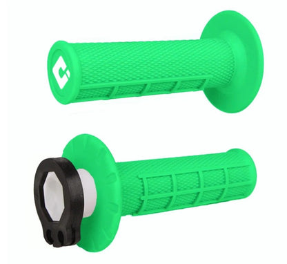 ODI 1/2 Waffle Lock On Grips - Flo Green - 2 & 4 Stroke