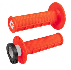 ODI 1/2 Waffle Lock On Grips - Flo Orange - 2 & 4 Stroke