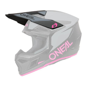 Oneal 3SRS Replacement Adult Helmet Peak - Solid Pink Grey Black