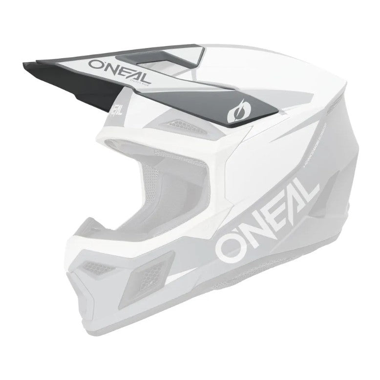 Oneal 3SRS Replacement Adult Helmet Peak - Solid White Black