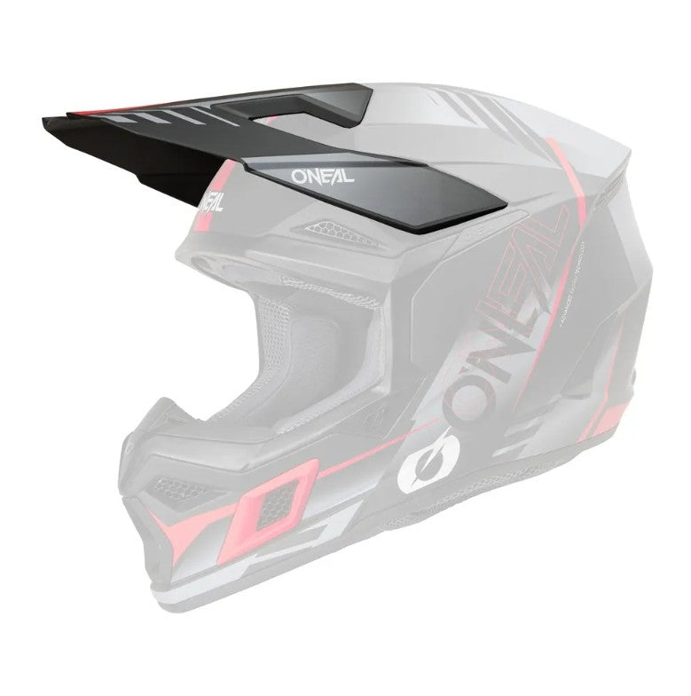 Oneal 3SRS Replacement Adult Helmet Peak - Haze Black Grey Red