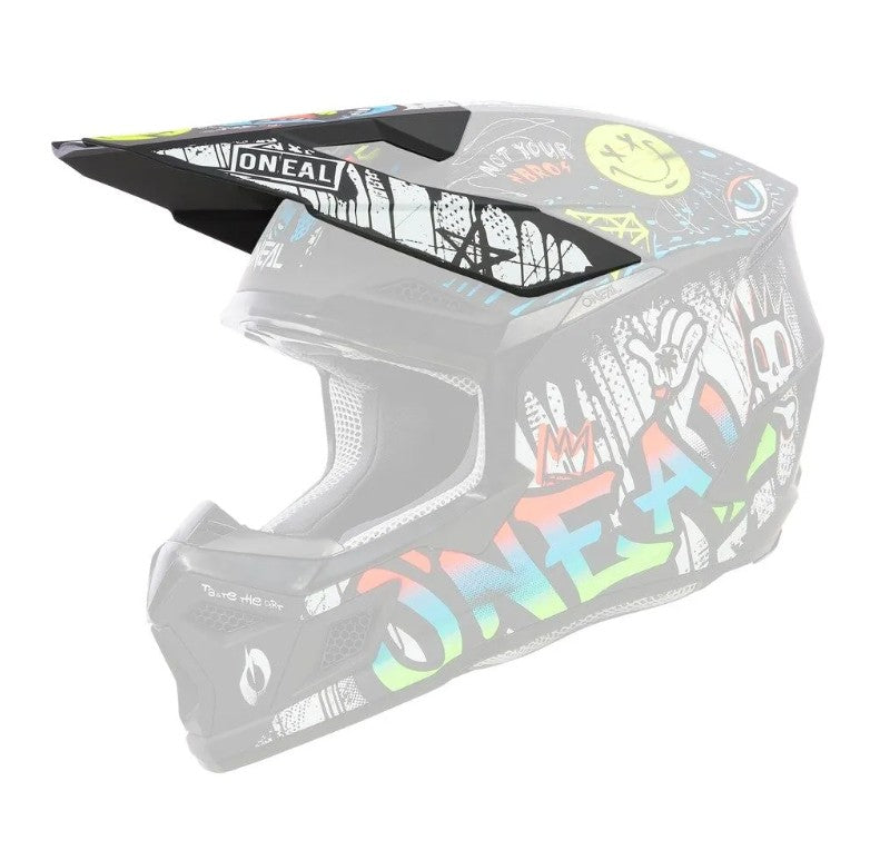 Oneal 3SRS Replacement Youth Helmet Peak - Rancid Multi