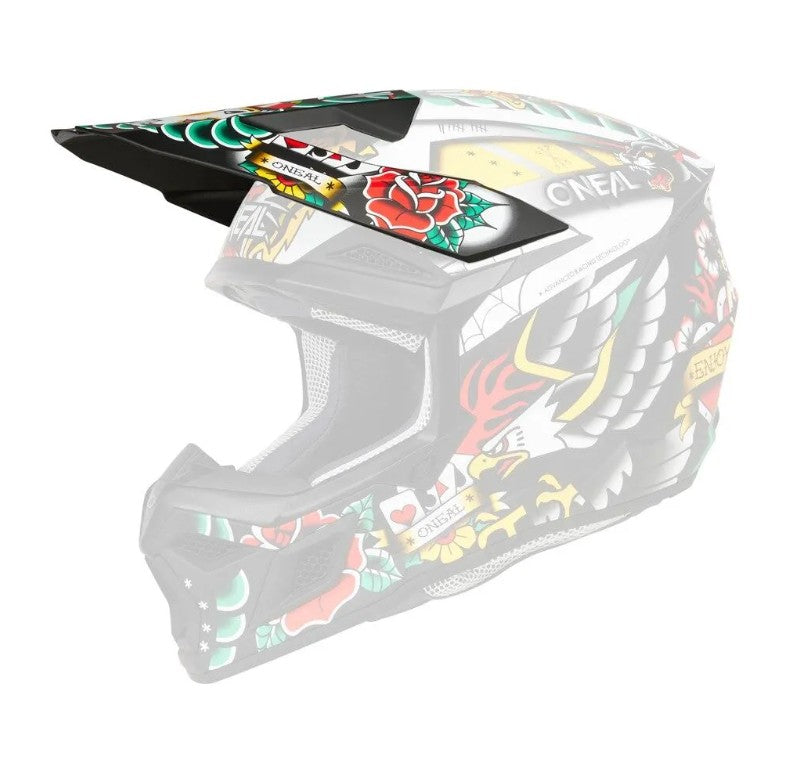 Oneal 3SRS Replacement Youth Helmet Peak - Inked Matte Multi