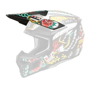 Oneal 3SRS Replacement Youth Helmet Peak - Inked Matte Multi