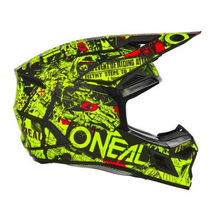 Oneal Youth 3 Series MX Helmet - V25 - Attack Black / Neon Yellow