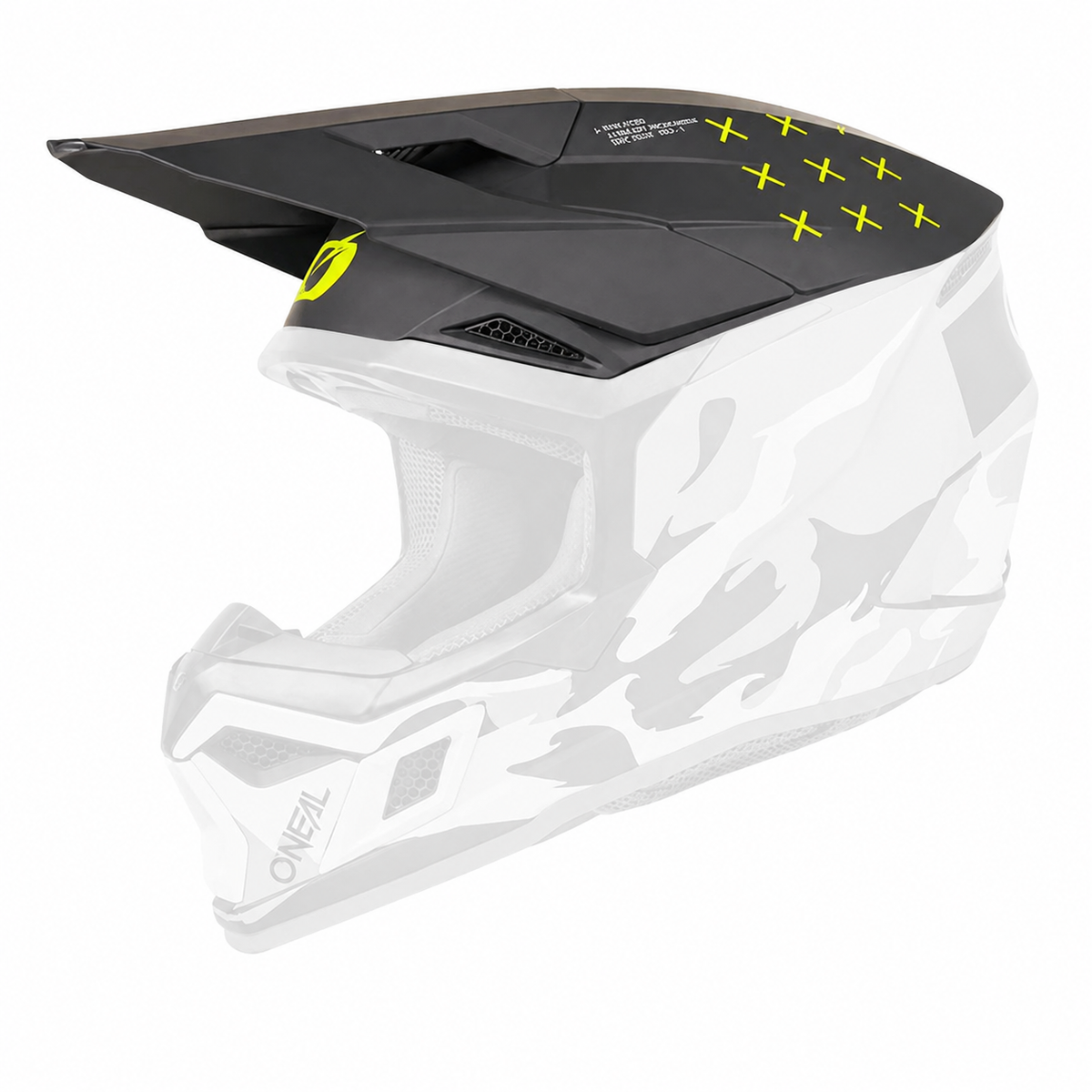 Oneal 3SRS Replacement Adult Helmet Peak - Heat Black / Grey