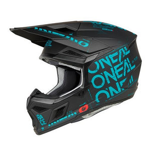 Oneal Adult 3 Series MX Helmet - V25 - Static Black / Teal