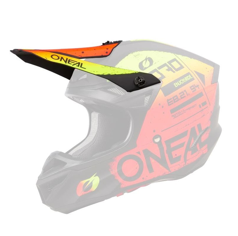 Oneal 5SRS Helmet Peak - Scarz V24 - Black/Red/Yellow