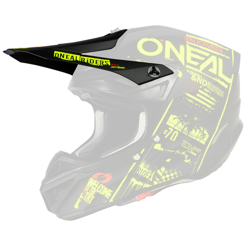 Oneal 5SRS Replacement Adult Helmet Peak - Attack V23 Black / Neon Yellow