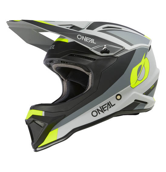 Oneal 1SRS Youth MX Helmet - V24 Stream Matt Black / Neon Yellow