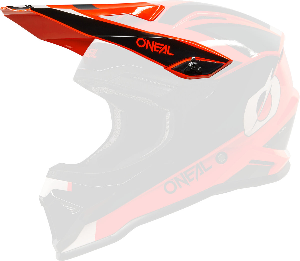 Oneal 1SRS Youth Replacement Helmet Peak - Stream Matt Black / Red