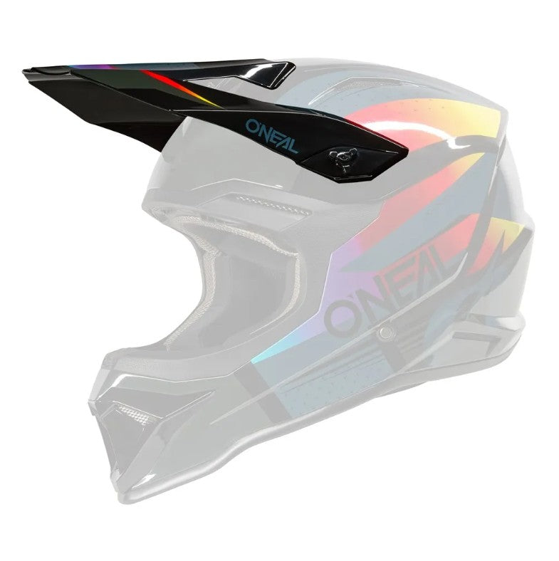 Oneal 1SRS Youth Replacement Helmet Peak - RC Black / Multi