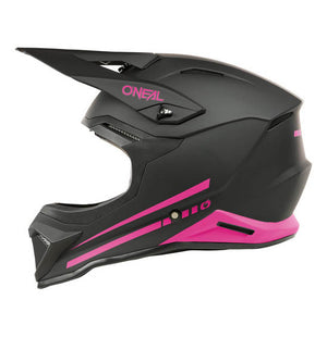 Oneal 1SRS Adult MX Helmet - V25 Solid Matt Black / Pink