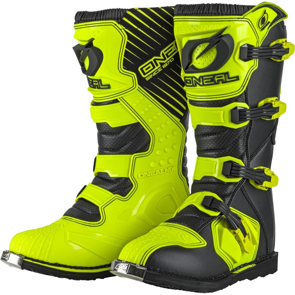 Oneal Rider Adult MX Boots - Neon Yellow / Black