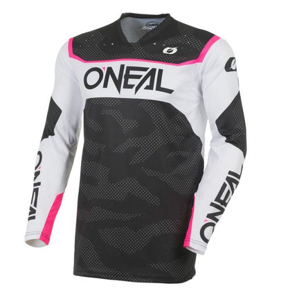 Oneal Hardwear Adult MX Jersey - Camo Black / White / Pink
