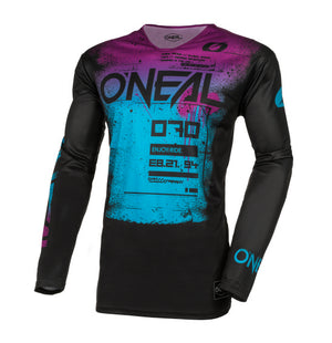 Oneal V24 Adult Mayhem MX Jersey - Scarz Black/Blue