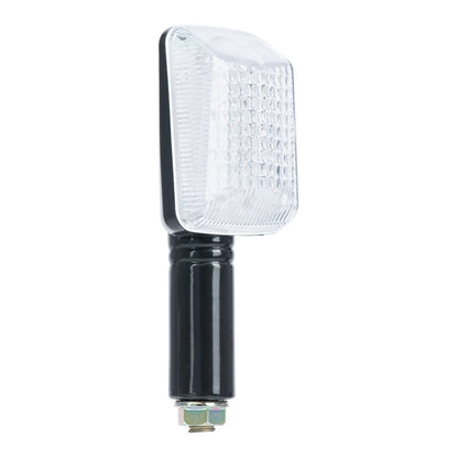Oxford Rectangle Indicator Black Long Stem Clear Lens