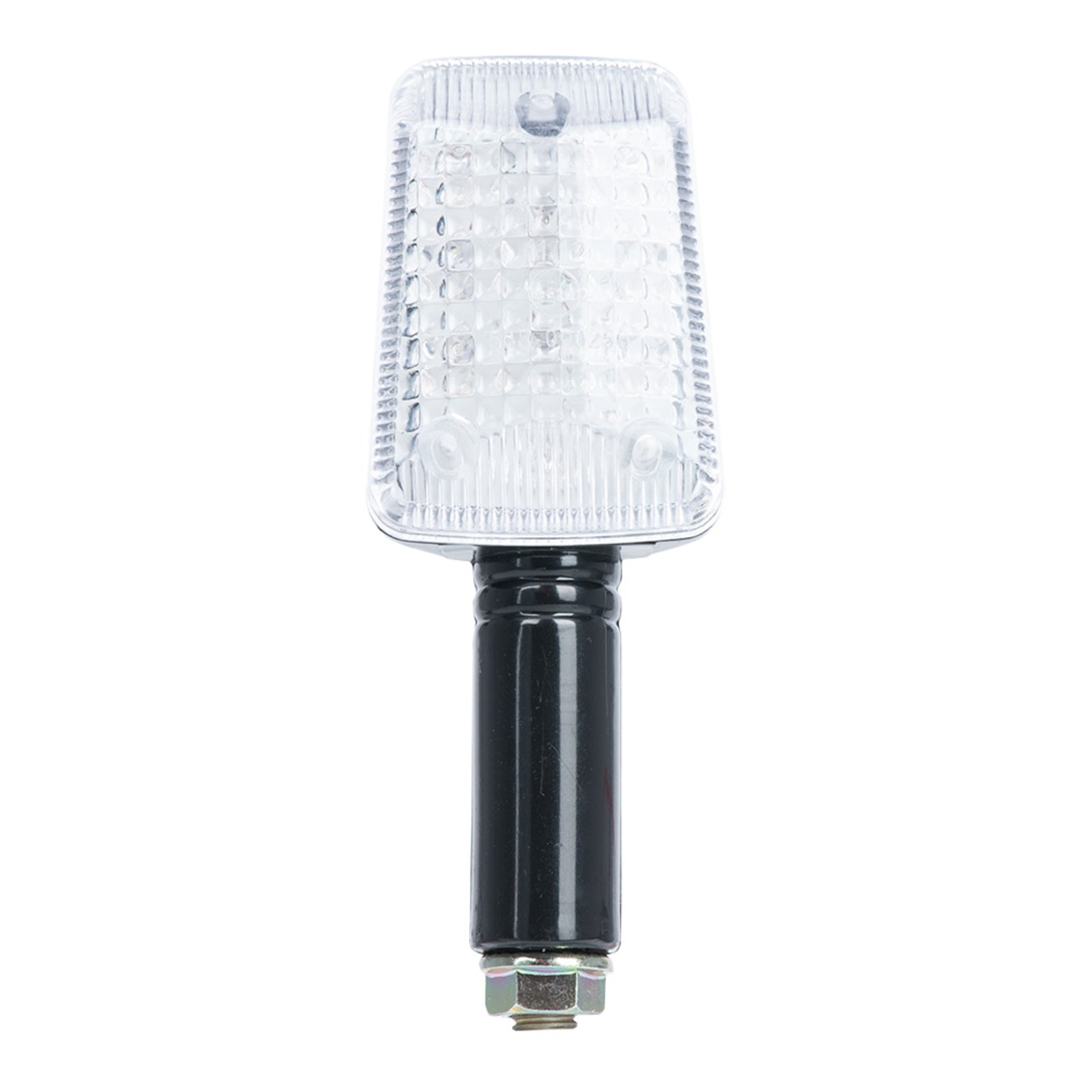 Oxford Rectangle Indicator Black Long Stem Clear Lens