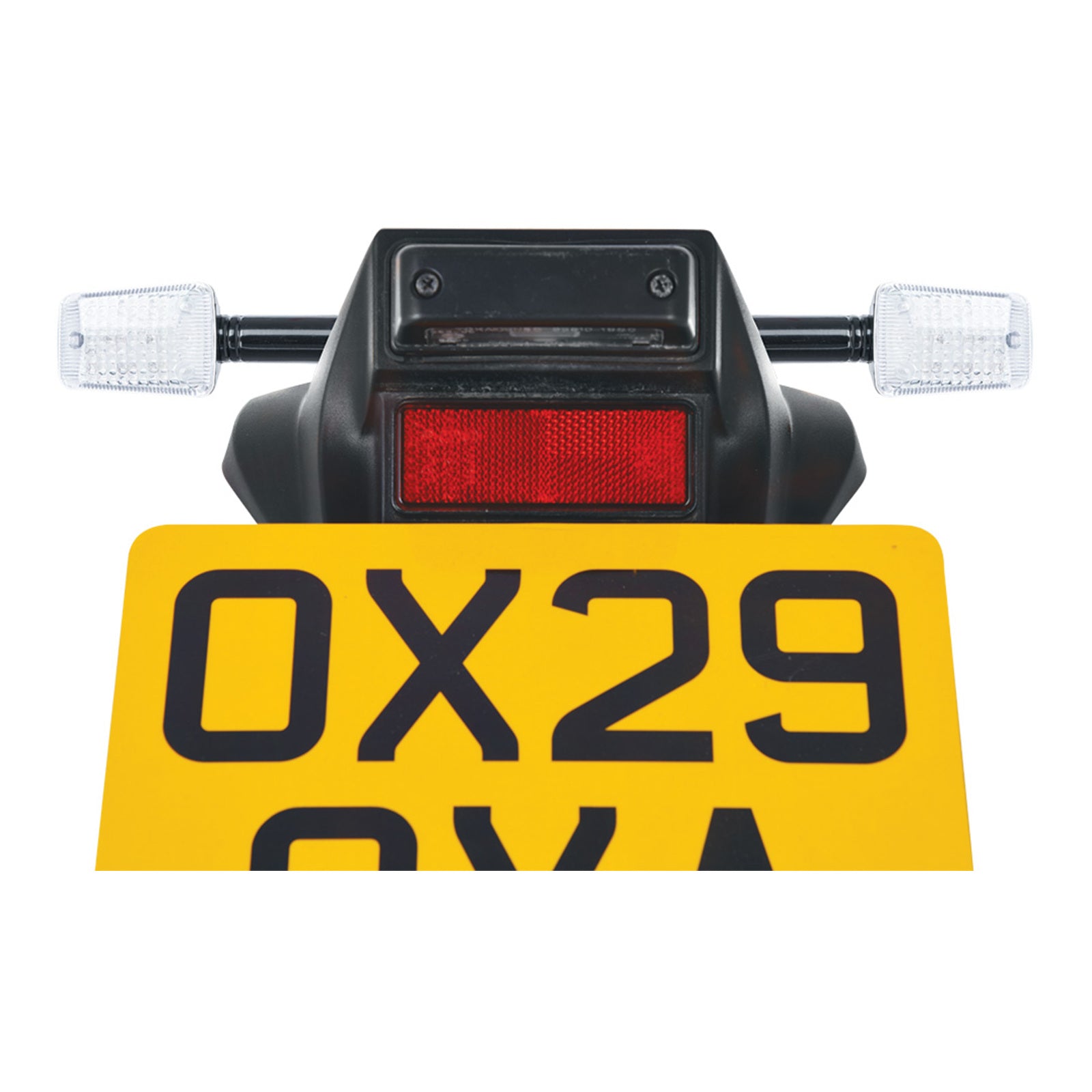Oxford Rectangle Indicator Black Long Stem Clear Lens