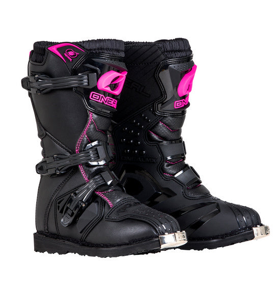 Oneal Rider Youth MX Boots - Black / Pink