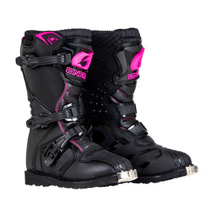 Oneal Rider Youth MX Boots - Black / Pink