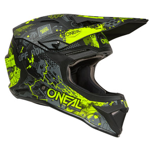 Oneal 1SRS Youth MX Helmet - Vibrant Black Neon Yellow