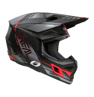 Oneal 3SRS Adult MX Helmet - Haze Black Grey Red