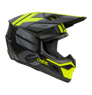 Oneal 3SRS Adult MX Helmet - Ride Black Grey Neon Yellow